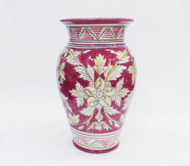 Vaso portaombrelli Deruta Rosso Ceramica dipinta a mano Ceramiche Ficola  Outlet